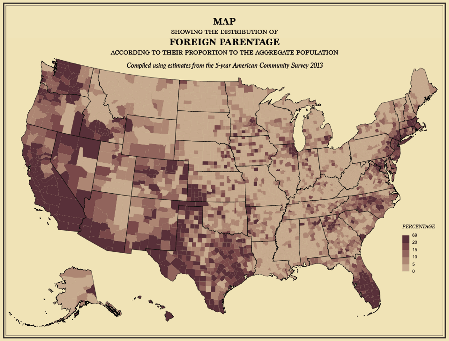 Map America Foreign Parents