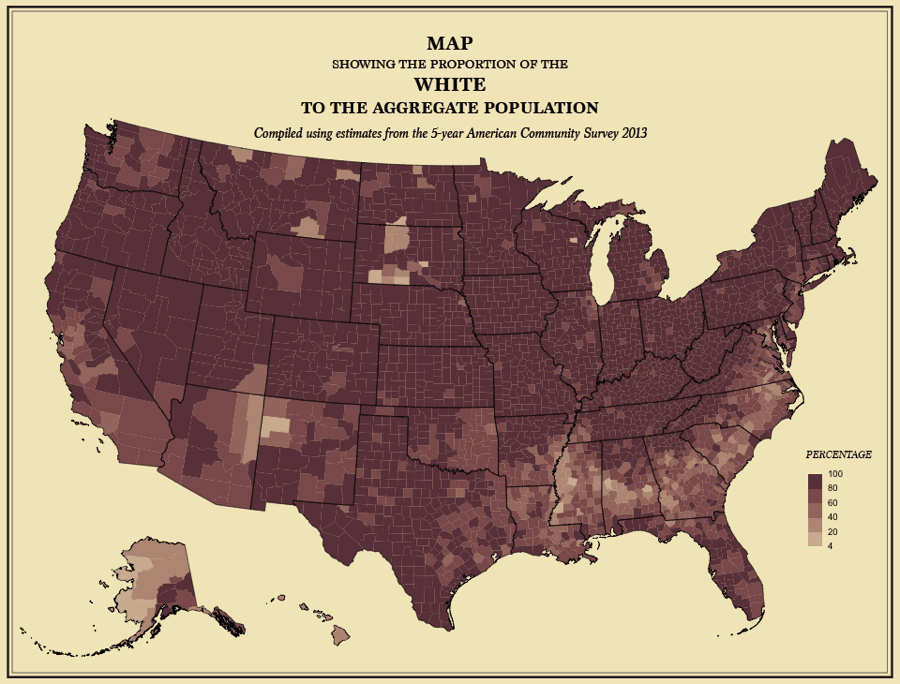 Map America White Population