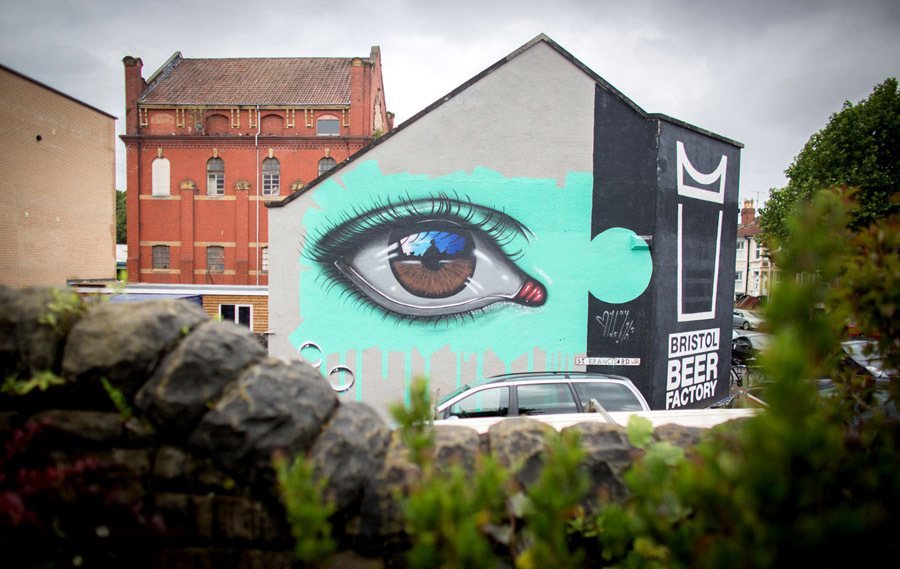 Banksy graffiti festival eye