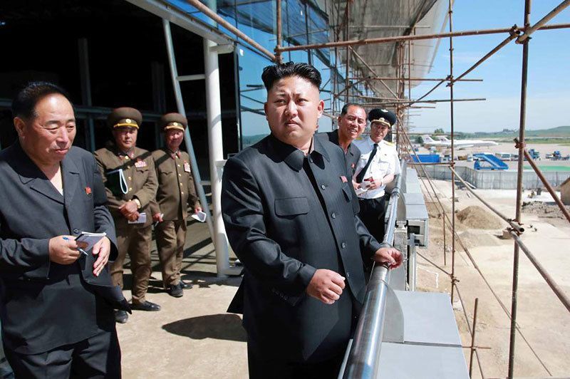 Kim Jong Un Visits Pyongyang Airport Construction