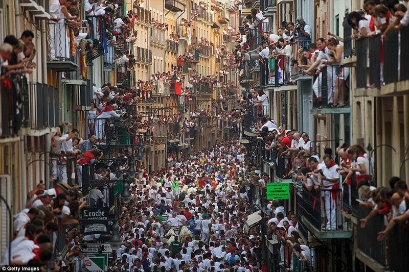 Crowds Gather in Pamplona