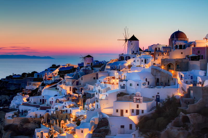 Santorini Red Sky Evening