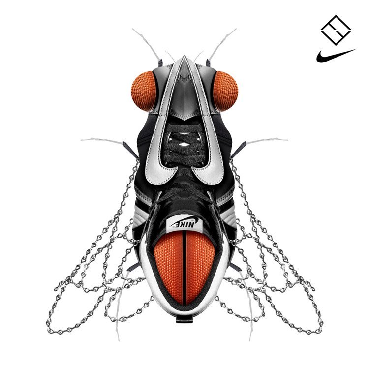 shoe sculptures fly