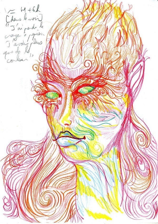 Lsd Sketch Swirling Face