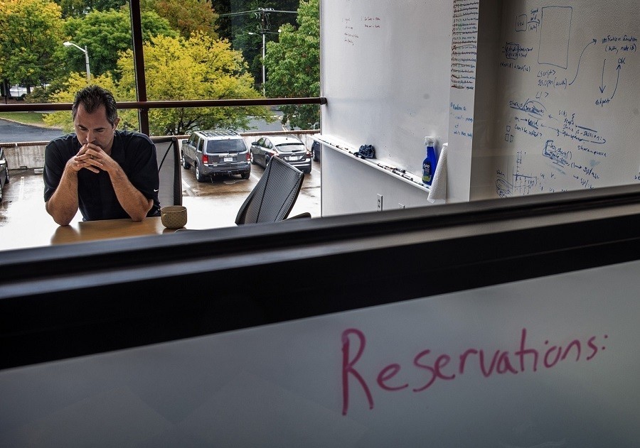 Man Desk Window White Boards