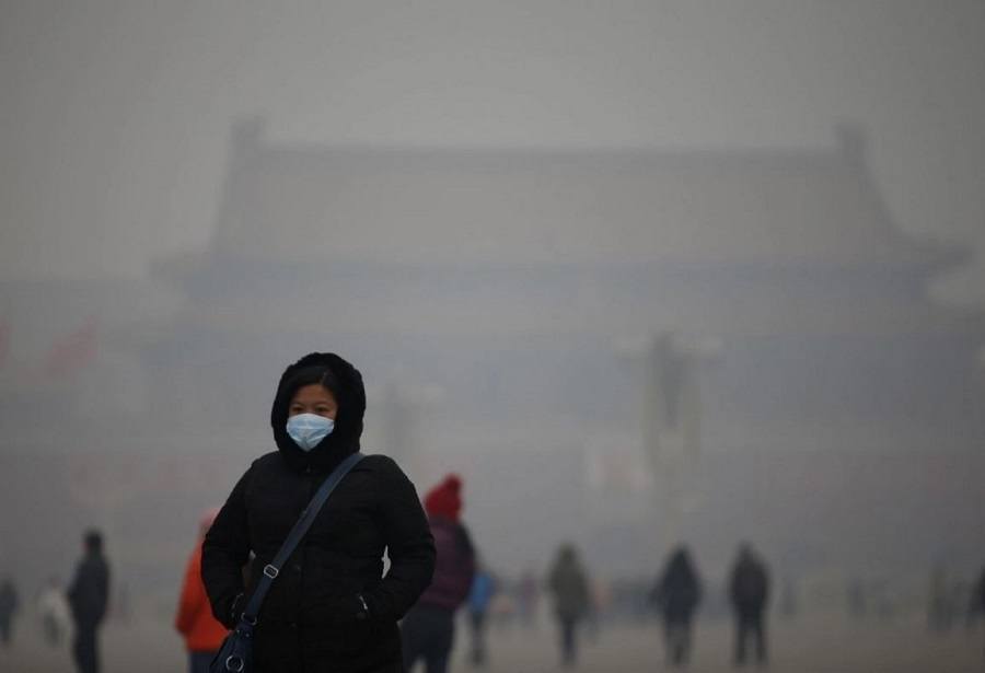 Pollution China Woman Mask