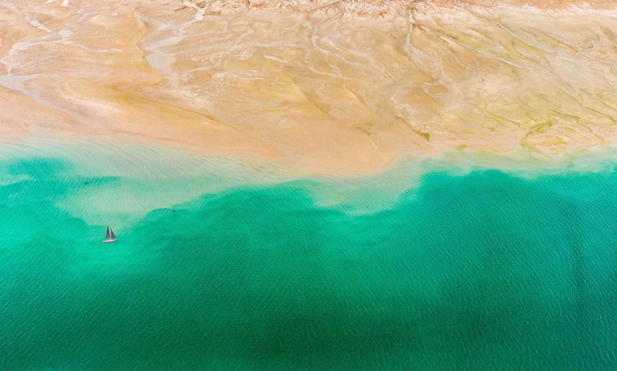 Sailboat Sand Water Ripples