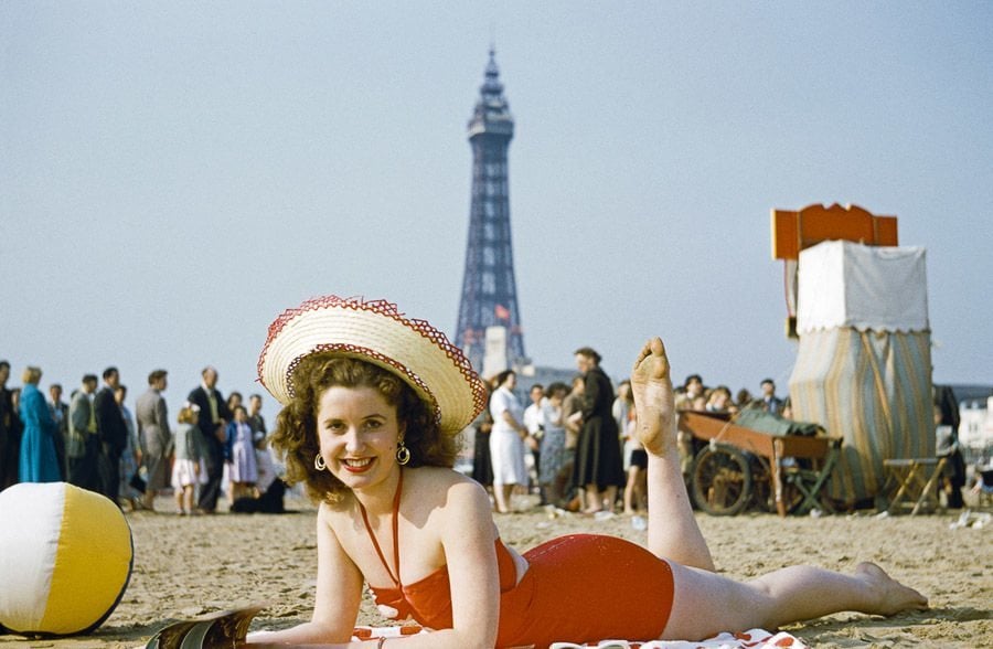 Blackpool beach 1954 bathing