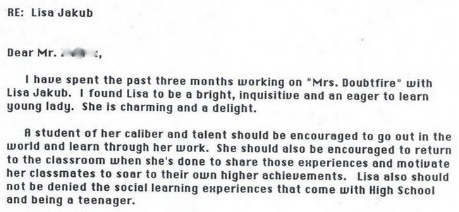 Photo Of The Day: Robin Williams Wrote This Heartwarming Letter On Behalf Of His Mrs. Doubtfire Co-Star