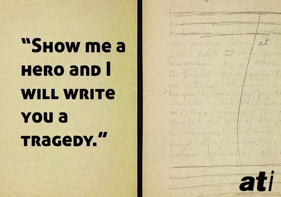 Fitzgerald Quote Hero Tragedy Writing