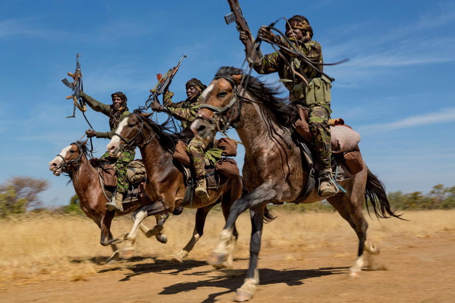 African Soldiers Guns Horses