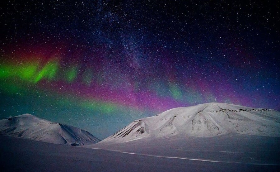 Aurora Mountains Snow