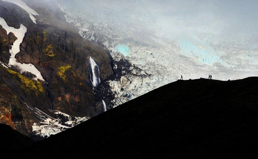 Hikers Mountains Glacier