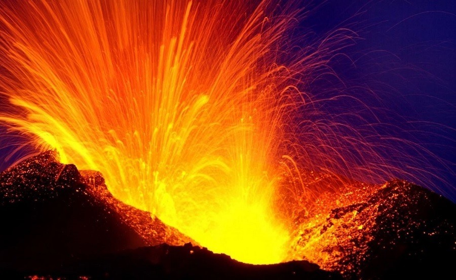 Volcano Sparks Lava