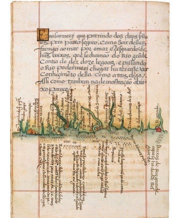 Ancient Maps Coastline Brazil
