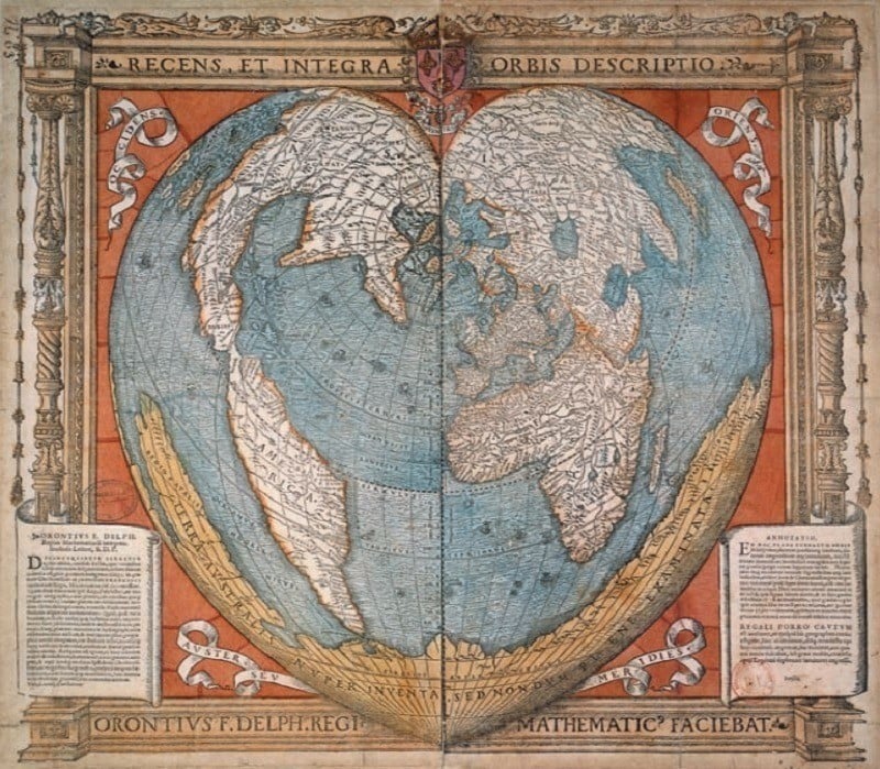 Ancient Maps Heart Earth