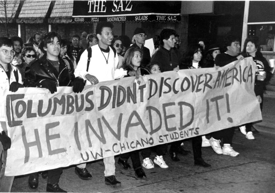 Anti Columbus Day Protest