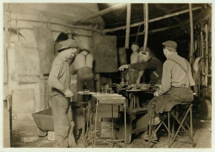 Child Labor 1900s Glass Carrier