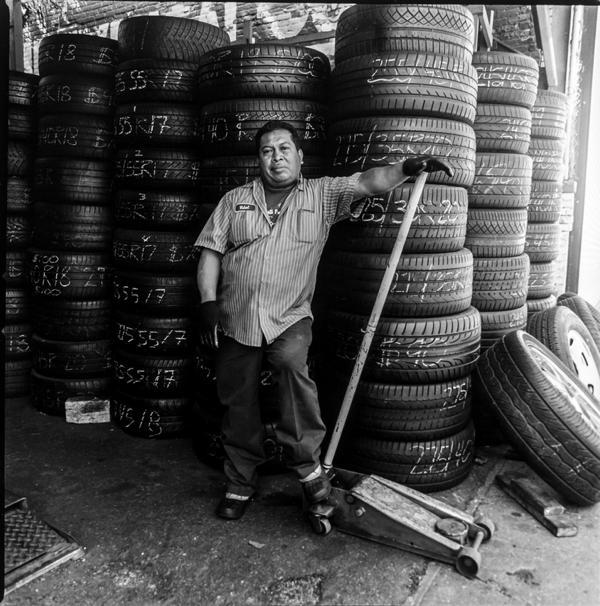 Mechanic Tires Stacked