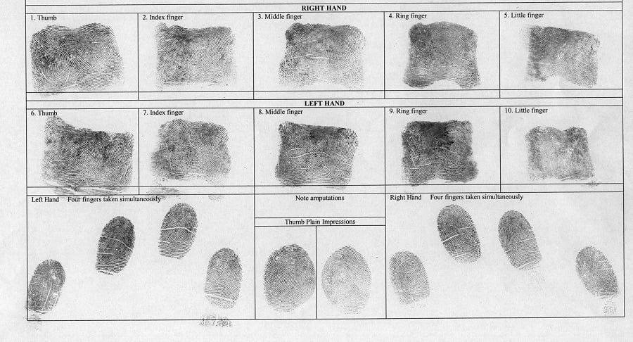 Police Fingerprints Sheet