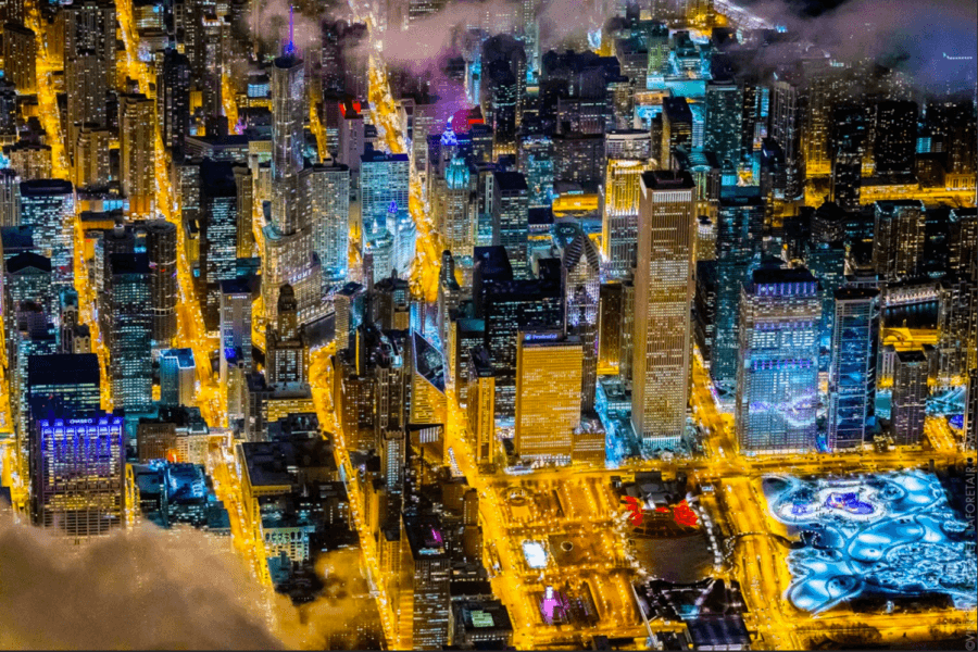 Chicago Night Lights Smoke