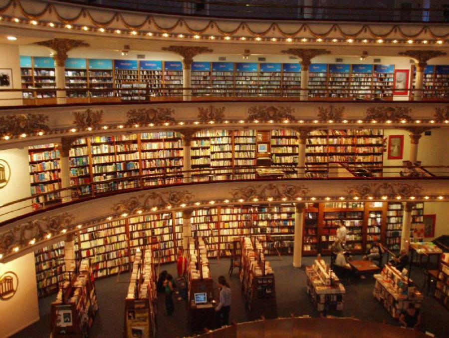 Coolest Bookstores El Ateneo Shelves