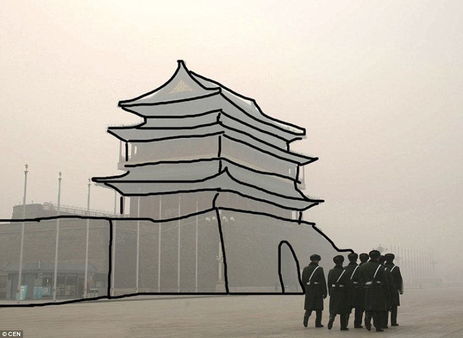 Beijing Smog Zhengyangmen