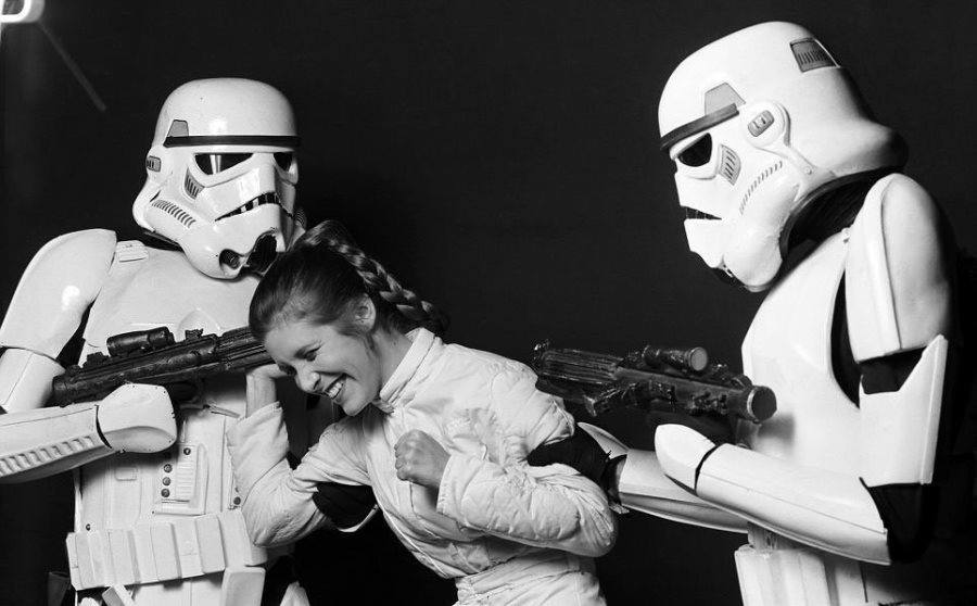 Carrie Fisher And Stormtroopers