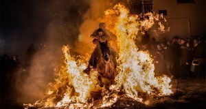 Horse People Running Through Fire Og