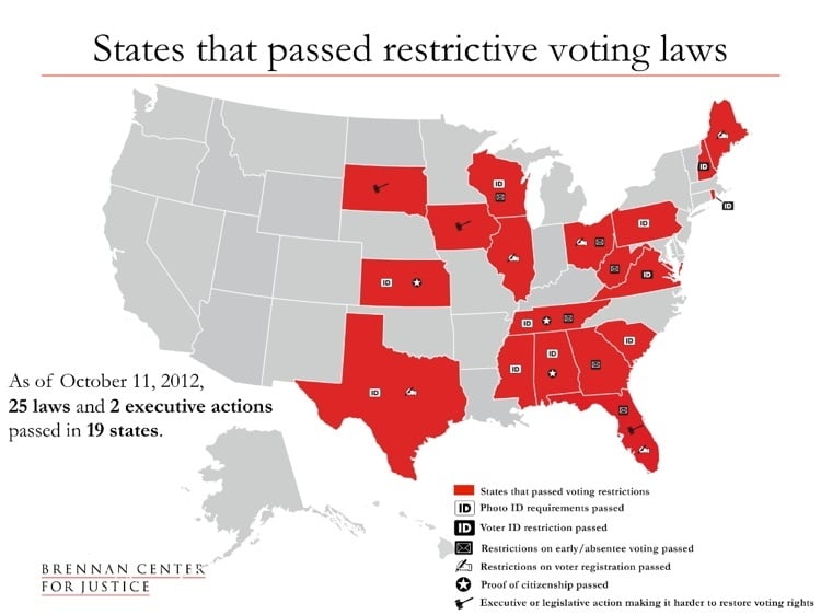 Restrictive Voting Laws Map