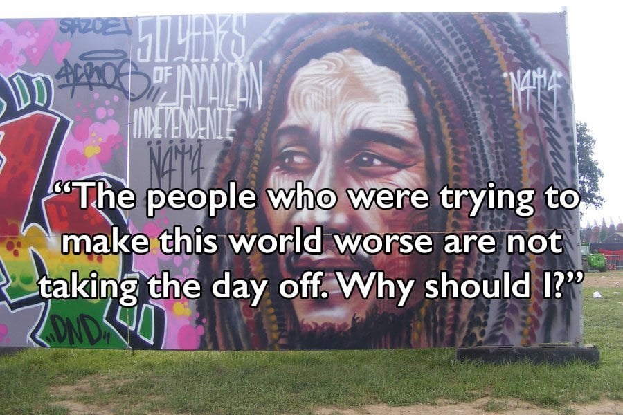 Bob Marley Quotes Mural