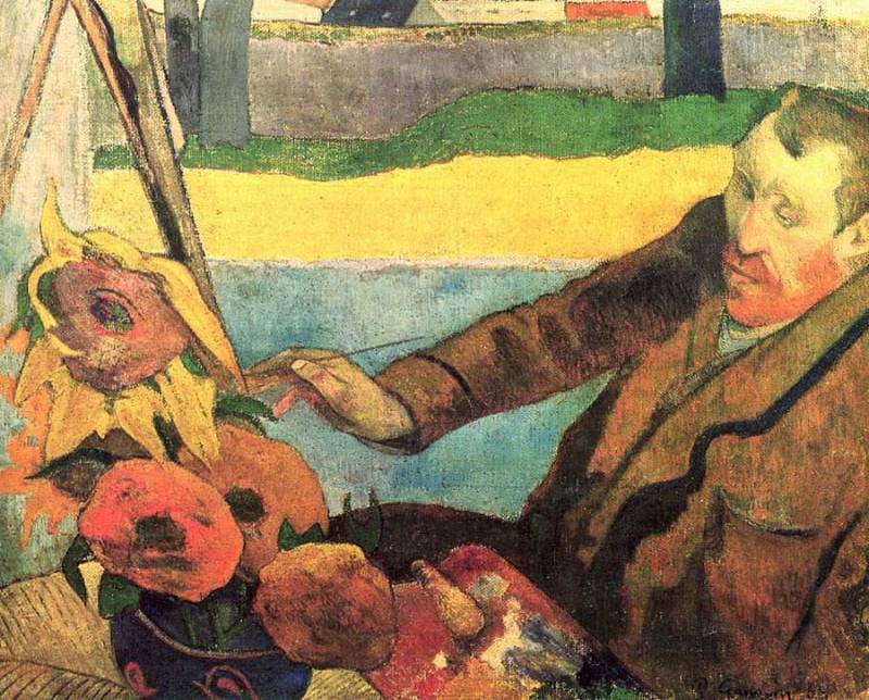 Van Gogh Painting Sunflowers By Gauguin
