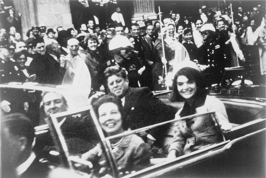 JFK in his limo before the assassination