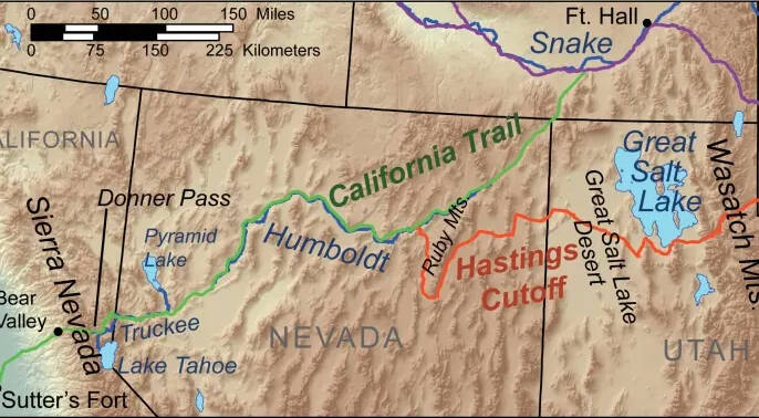 Map Of The Donner Party Route