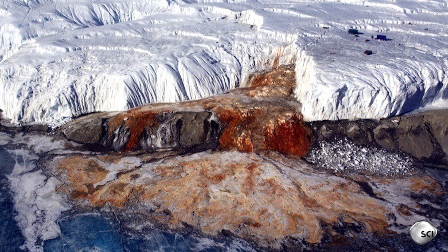 Blood Red Icy Waterfall