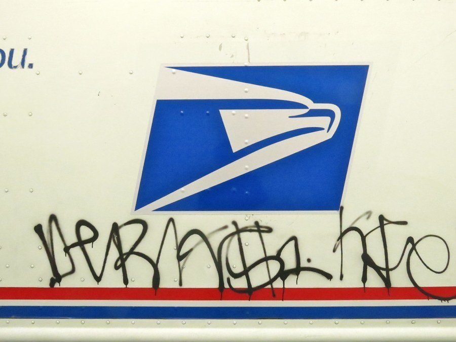 Mail Truck Graffiti