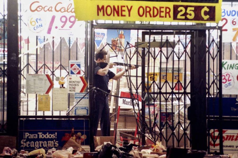 Cop Points Gun Inside Convenience Store