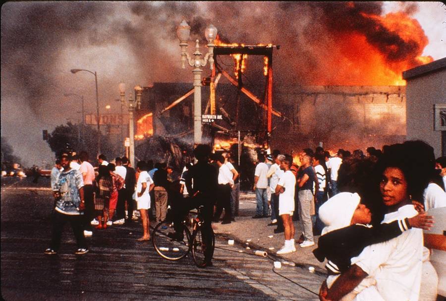 Crowds During The Rodney King Riots