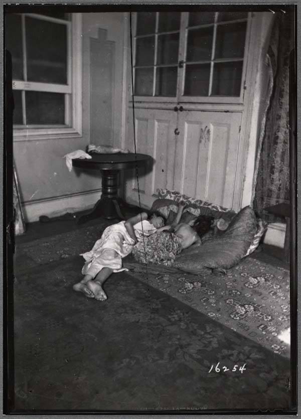 Children Sleeping Tenement Building