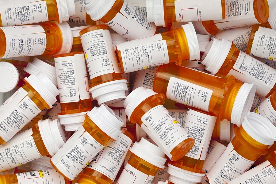 Dozens Of Prescription Pill Bottles
