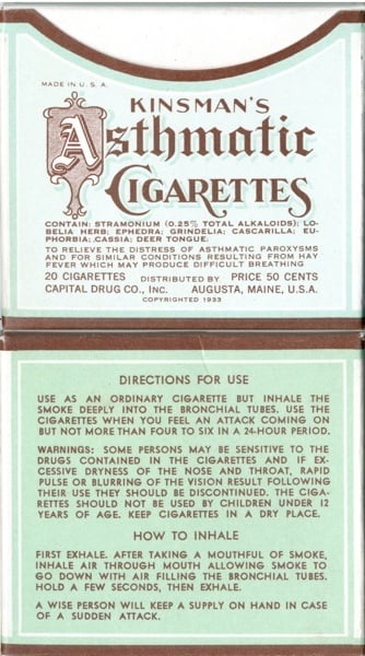 Asthmatic Cigarettes