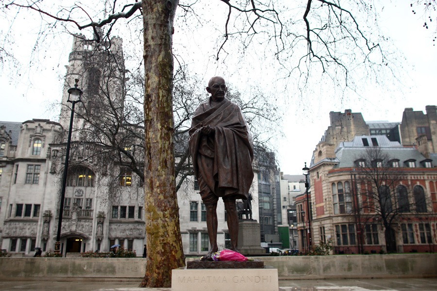 A Statue Of Mahatma Gandhi Is Unveiled In Parliament Square