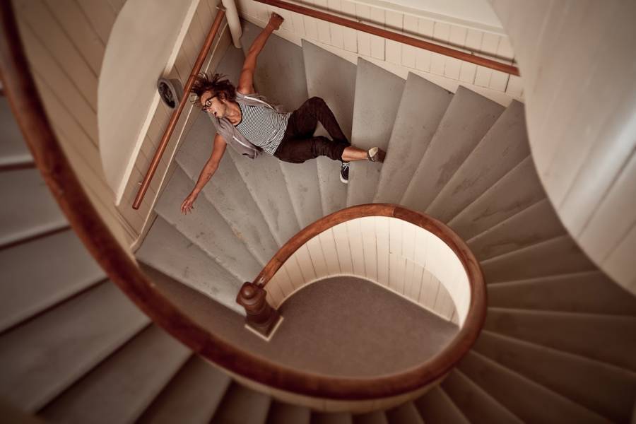 Man Falling Down Stairs