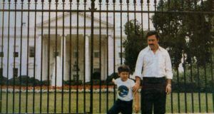 Pablo Escobar In Front Of The White House With His Son