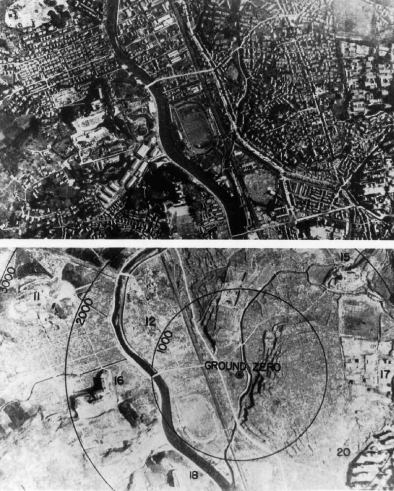 Before And After The Atomic Bombing In Nagasaki