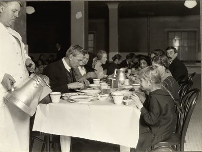 Group Of Germans Having Lunch At Ellis Island