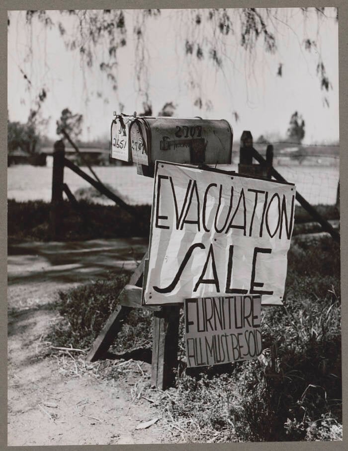 Japanese American Evacuation Sale