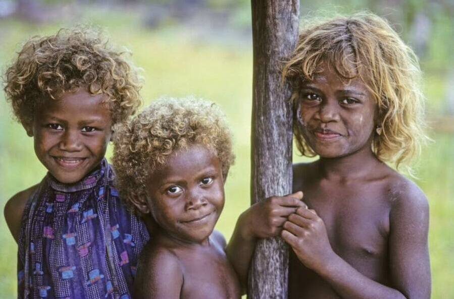 Blonde Melanesian Children