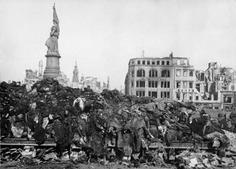 Bodies Pile During The Bombing Of Dresden