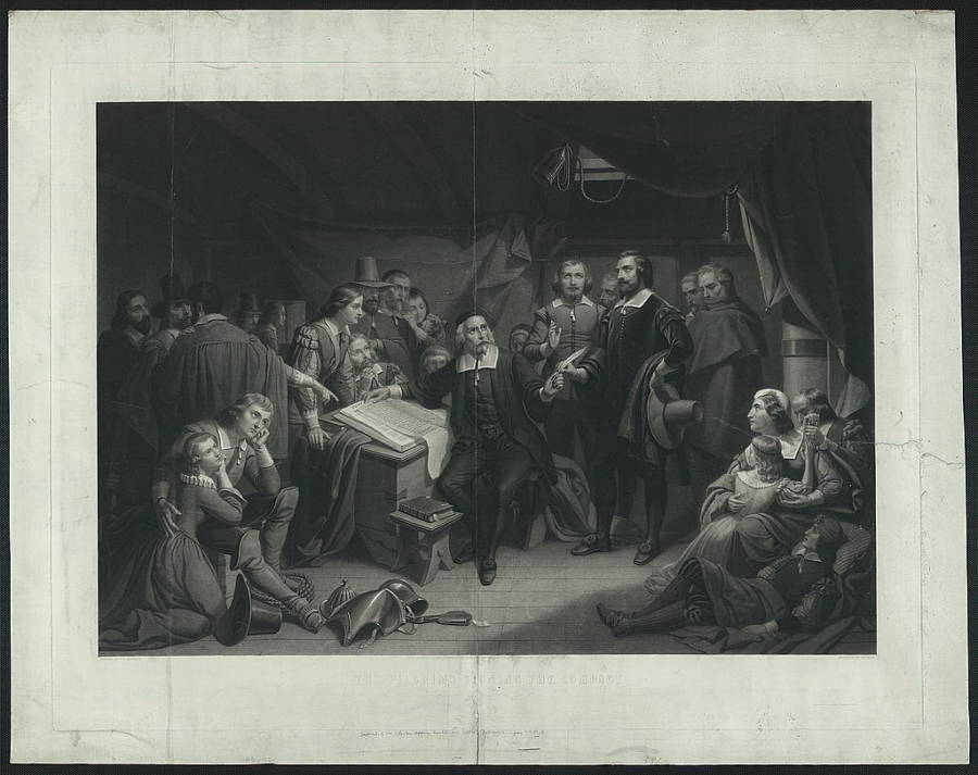 Pilgrims Signing The Mayflower Compact